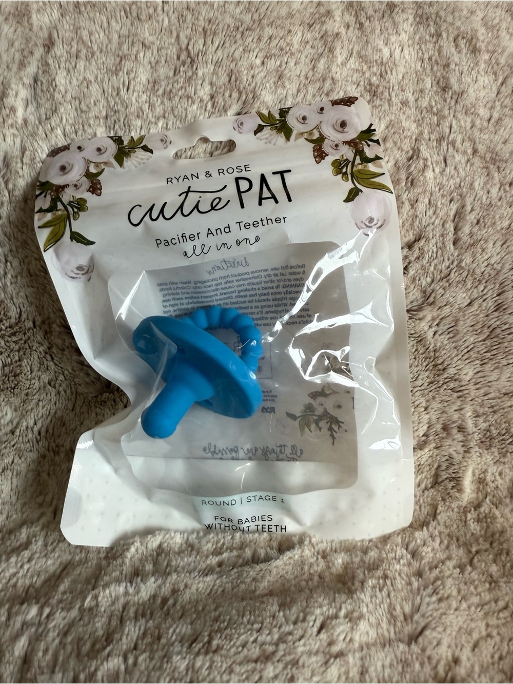 Ryan & Rose Cutie Pat Pacifier — Sky Blue